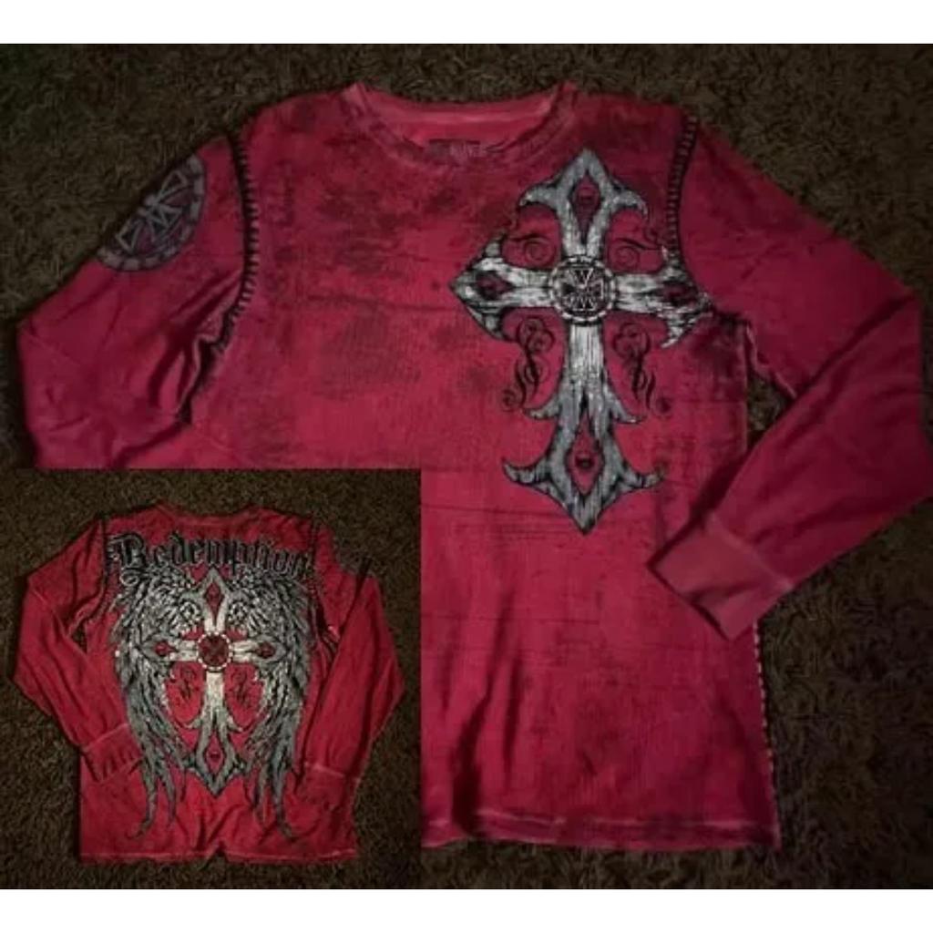 Men's Retro Anime Angel Long Sleeve Round Neck T-shirt