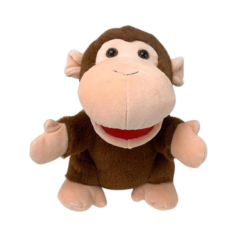 Jungle Animal Hand Puppets Lion Tiger Deer Monkey Plush Toys For Kids