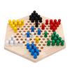 Chinese Checkers Board Game Set 6 Color Pegs Eductaional Wooden Game Board for Adults Kids Logic Training