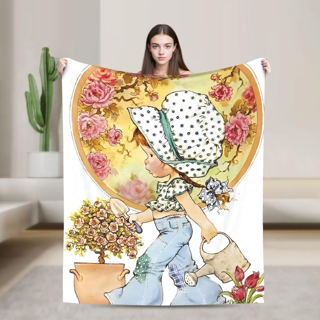 Warm Soft Blankets Picnic Sarah Kay Throw Blanket  Flannel Bedspread For Bedroom Novelty Sofa Bed Cover