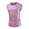 Men Club Vest O Neck Smooth Glossy Surface Check Sleeveless Slim Fit Soft Mid