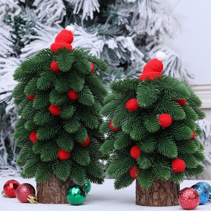 Miniature Realistic Christmas Tree Desktop Centerpieces For Holiday Decorating With Customizable Ornament And Lights