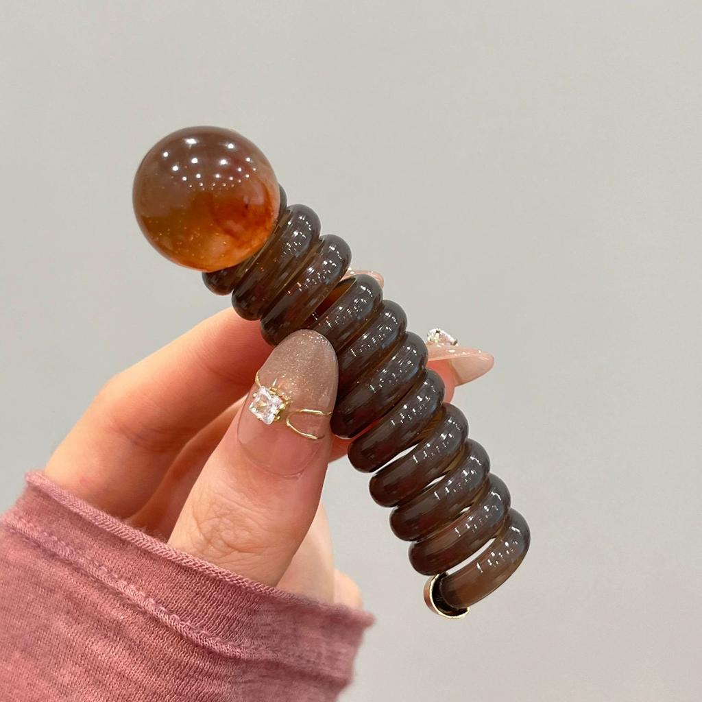 Elastische Telefondraht-Haargummis für Damen und Mädchen, einfarbige Haarbänder, Spiralspule, Gummiband, Pferdeschwanz, Kopfseil, Haar-Accessoires