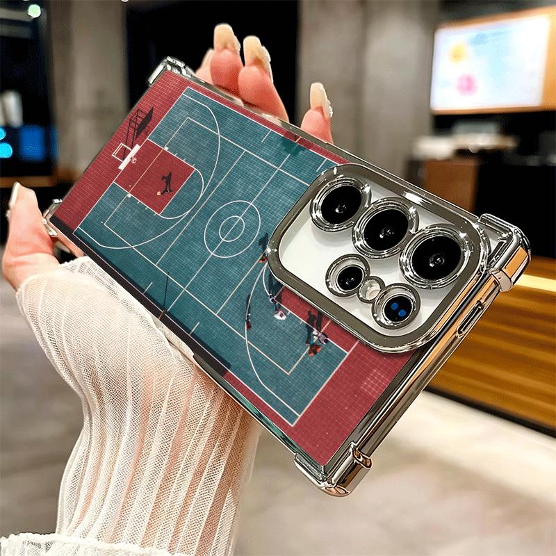 Basketball Sports Aesthetics Plating Phone Case For Samsung Galaxy S24 S25 FE S26 Edge S23 Ultra S22 S21 Plus S20 Anti-Fall Aira
