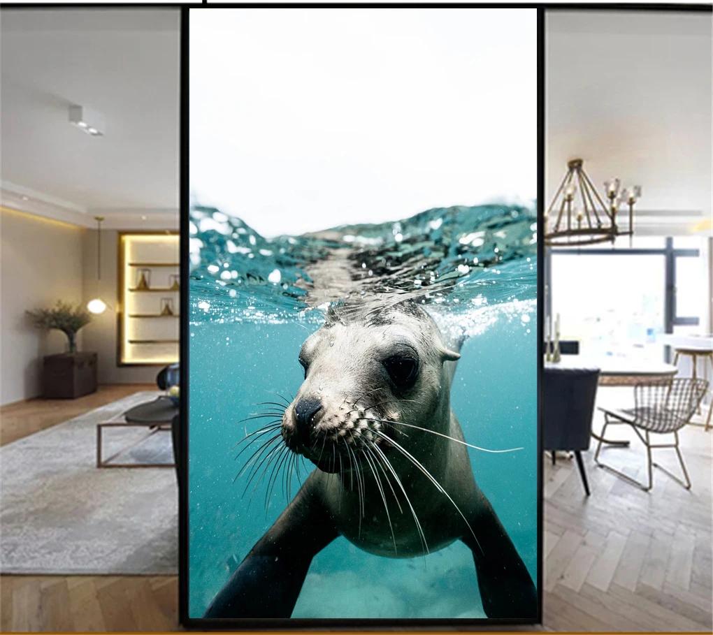 

Static Cling Privacy Window Film Decorative Cute Seal Window Coverings Glass Window Sticker for Home (as the picture,40x60cm WxH)