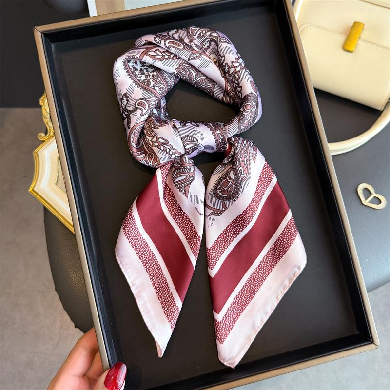 

Новая Мода 70X70см Принт Женский Шарф Пашмина Шелковый Шарф Квадратная Шаль Декоративная Повязка на Голову Шея Роскошный Дизайн Бандана 70x70cm