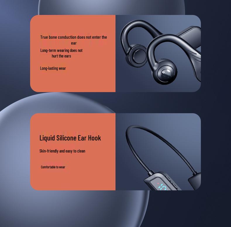 X7 Bone Conduction Waterproof Sports Bluetooth Headphones with Digital Display