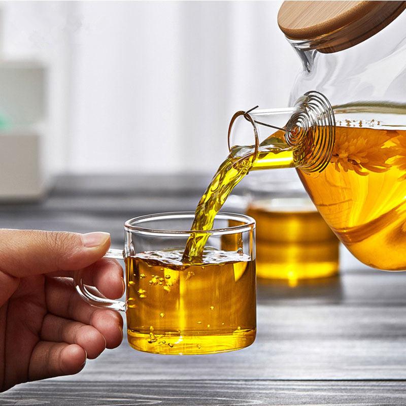 80ml/120ml Classic Tea Cup with Handle High End Transparent Drinking Glasses Household Kung Fu Tea Mug Home Kitchen Accessories