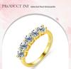 Moissanite Five-Star Pavé Ring - S925 Silver Fashion Jewelry