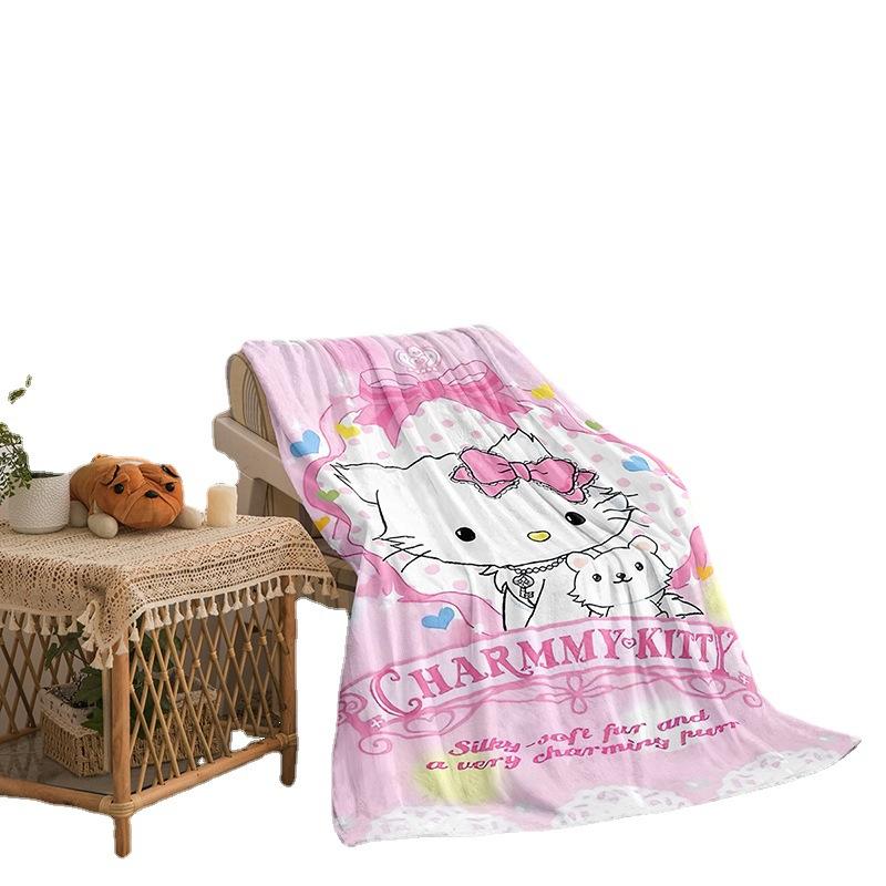 Cartoon Hello Kitty Double Sided Flannel 3D Digital Printed Blanket Blanket