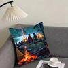 Camping Fashion Cushion Cover Pillowcase Ultra Soft Skin Friendly Fabric Cloud Like Comfort Concealed Zipper