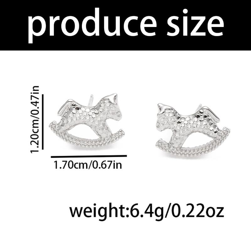 Fashionable Small Horse Ear Studs With Smooth Electroplated Surfaces For Office And Dating Event