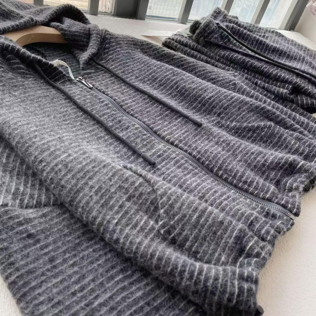 Women's Striped Hoodie & Wide-Leg Pants Slimming Sportswear Set