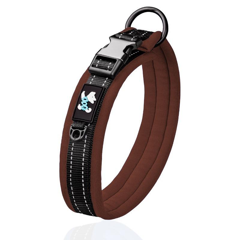 Pet Collar Adjustable Size Night Reflective Webbing Space Cotton Breathable Pet Collar