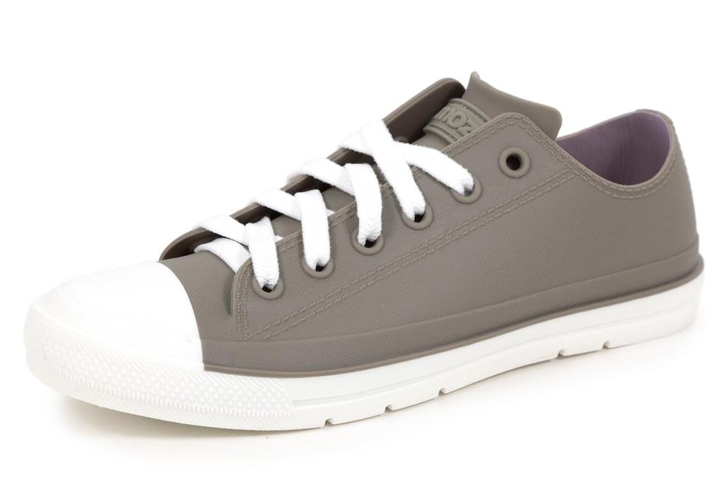 Akiriko MOZ Chaussures de Pluie pour Femmes, Baskets Basses à Lacets en TPE Écologique avec Semelle Intérieure Originale, Gris, Taille S