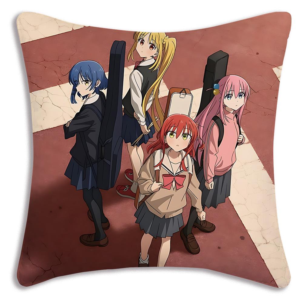 Anime B-Bocchi the Rocks Pillow Covers Cartoon Sofa Decorative Home Double-sided Printing Short Plush Cute Cushion Cover