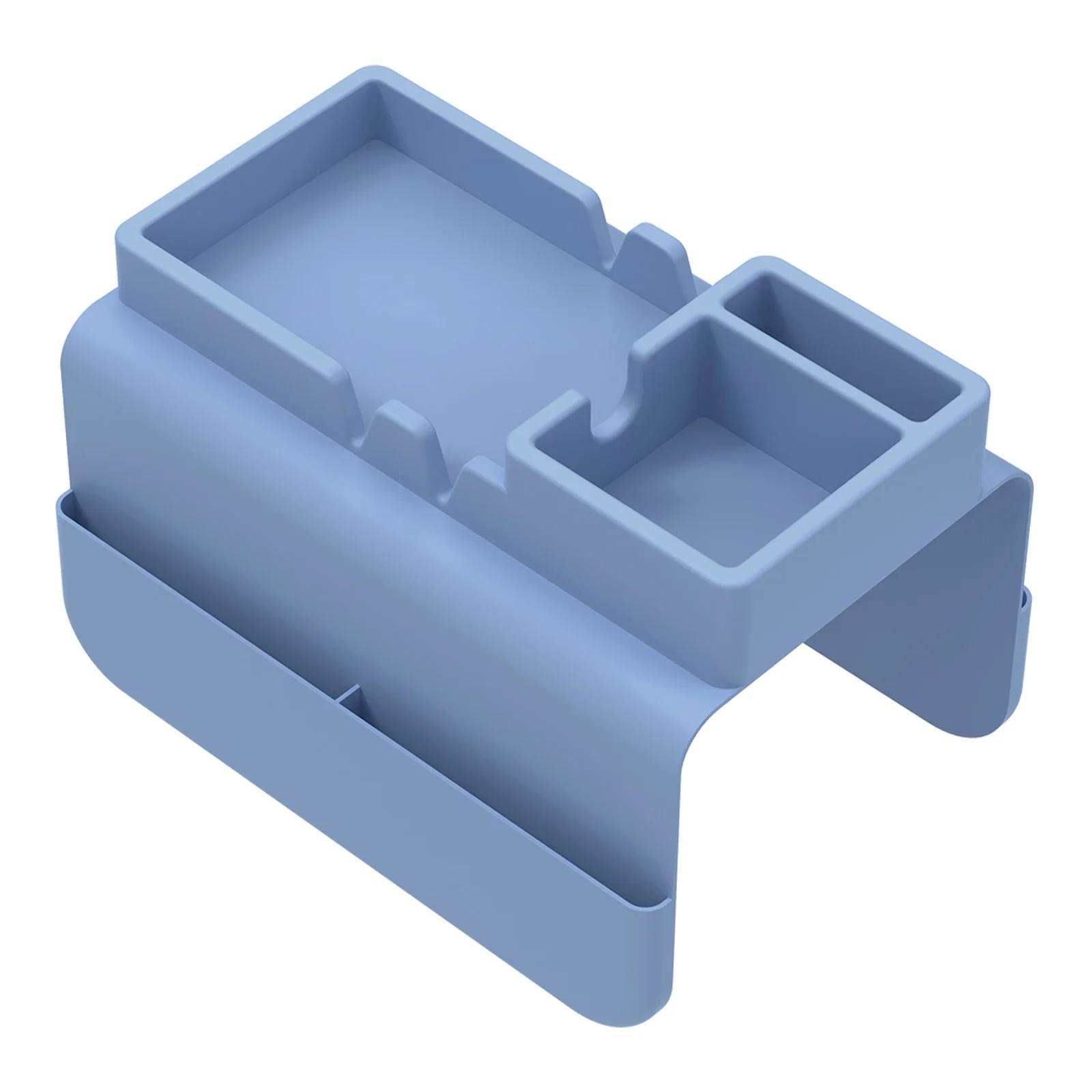 

Sofa Cup Holder Silicone Sofa Armrest Tray with Side Pocket Dual Slot Beverage Snack Storage Phone Remote Control Organizer синій