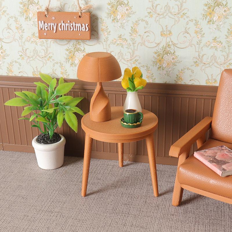 Miniature Dollhouse Round Side Table - DIY Furniture & Scene Accessories