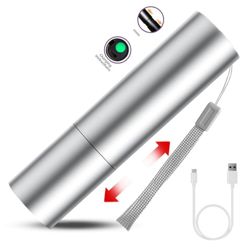 Zoom Super Powerful Flashlights Rechargeable High Power LED Flashlight Torch Mini 3 Light Mode Pocket Light Lamp Portable