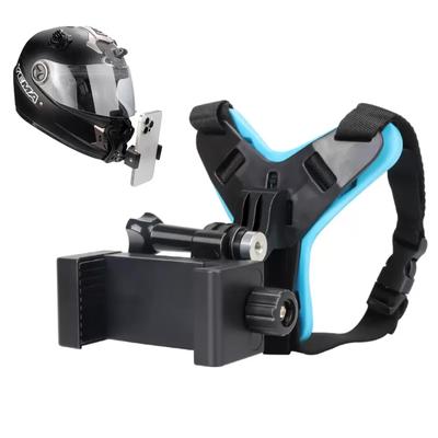 Acessório de Montagem no Queixo para Câmera Vestível para GoPro Action Capacete de Moto Compatível com GoPro Insta360 Hero Suporte para Câmeras de Capacete de Moto, Montagem,
