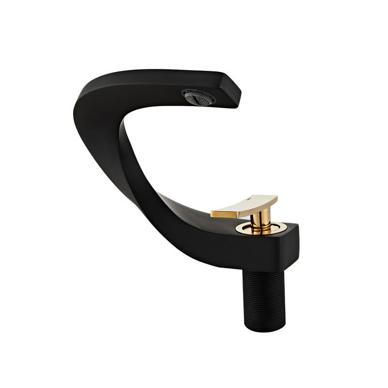 

Белый/Белое золото/Черное золото Латунный смеситель для раковины в ванной комнате Креативный смеситель для умывальника Горячий и холодный смеситель для раковины Одинарная ручка