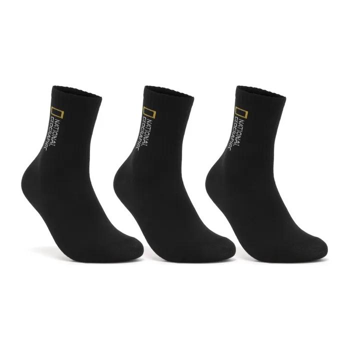 National Geographic N265ASO010 Middle Socks Bundle BLACK