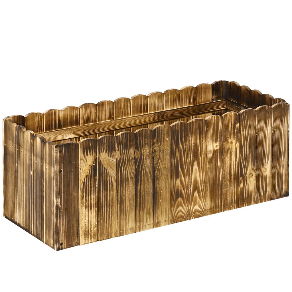70L Raised Garden Bed, Wooden Rectangle Planter Box, Outdoor Herb Vegetable Flower Pot (80L X 33W X 30H Cm)