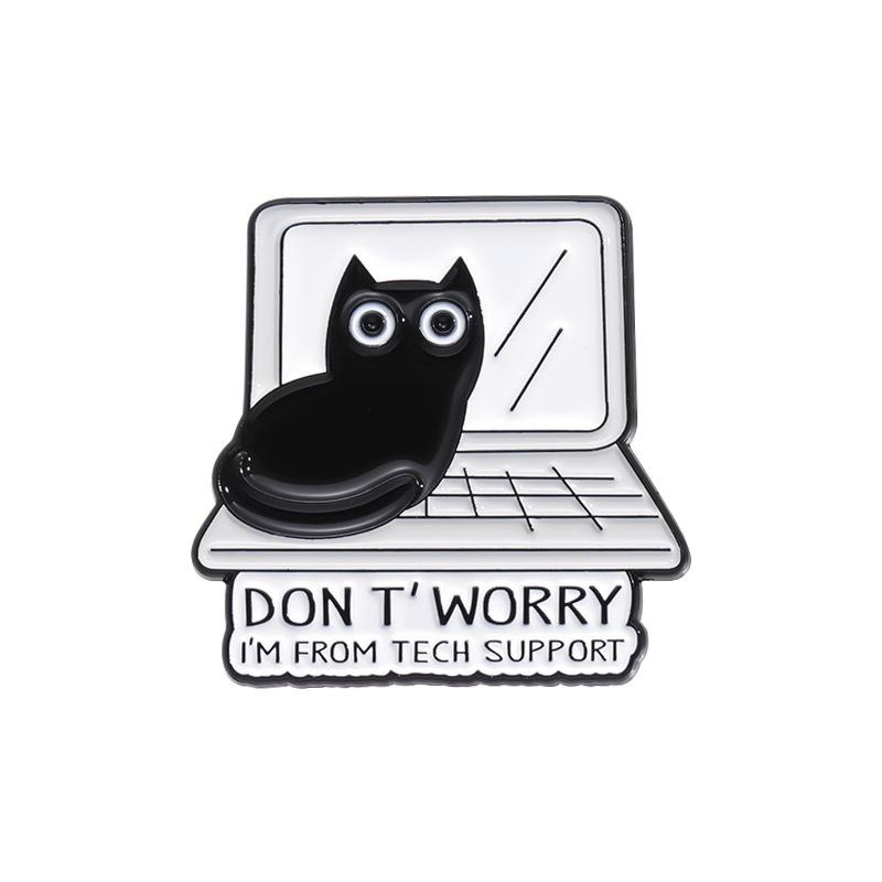 Creative Cartoon Cat Keyboard Badge: Cross-Border Programmer Brooch