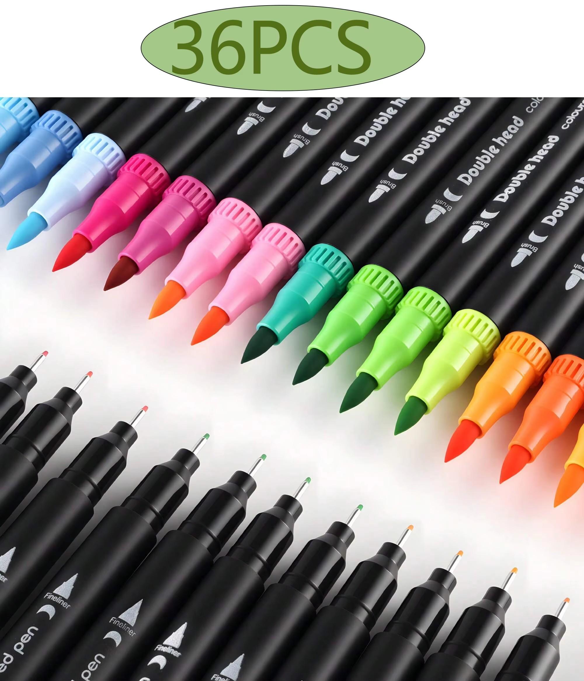 

120/100/80/60/48/36/24/12 цветов Двусторонние маркеры-кисти для рисования акварелью, тонкие линеры, аксессуары для манги, художественные принадлежности