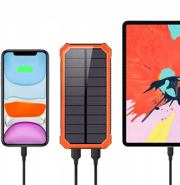 Powerbank Solarny Pancerny 20000Mah 2Xusb Latarka
