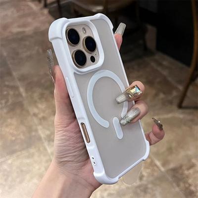 Matinis pusiau skaidrus dėklas su Magsafe palaikymu iPhone 17 16 15 14 13 12 11 Pro Max telefonams, magnetinis, belaidžio įkrovimo, smūgiams atsparus dangtelis