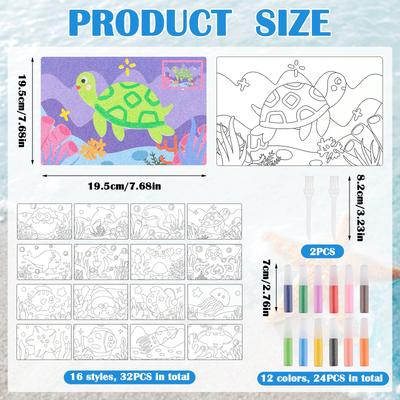 30 Ensembles Kits d'Art Animaux Marins Bricolage Artisanat Océan Peinture Art Coloré Cartes à Peindre Ensemble Kits d'Artisanat à Colorier Pour Arts Artisanat Amusant