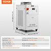 Industrial Water Chiller CW6000, 1500W Water Chiller Cooling System with Compressor, 15L Water Tank Capacity, 65L/min Max Flow Rate, for CO2 Laser