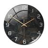 CC127-142 Luxurious Round Marble Wall Clock, 3D Creative Acrylic Design for Home Decor