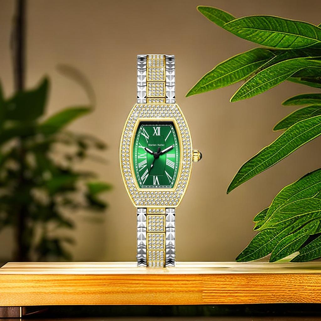 Tonneau Full Diamond Luxury Women Watches Quartz Fashion Ladies Bracelet Wristwatch Females Gifts Relogio Feminino