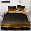 Set Copripiumino Cielo Notte Spazio Universo Stelle Nebulose Luna Set Biancheria da Letto Decorativo King Twin Size Copripiumino in Poliestere