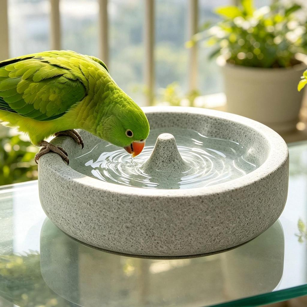 Bird Feeder Anti-Tip Pumice Parrot Feeder Bowl Beak Nail Grinding Dish for Small Parrots Portable Bird Food Bowl Bird feeding