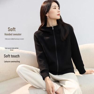 Handu Yishe Women's Warm Thickened Hooded Fleece Sweatshirt