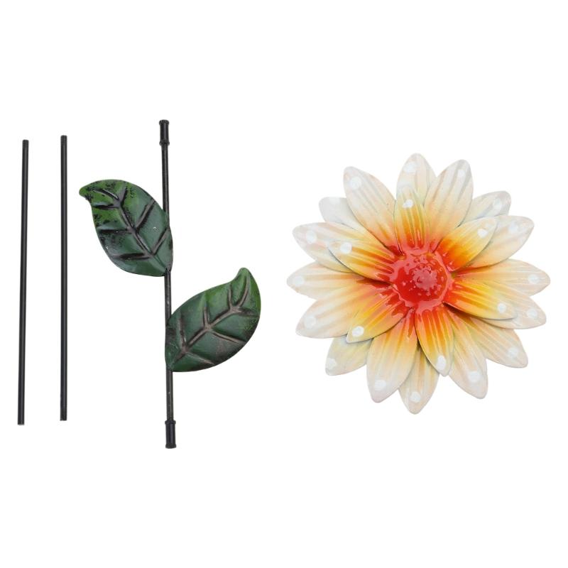 Metal Flowers Garden Stakes Outdoor Decorative Stake Yard Decorations Garden Plant Flower Sticks Insert Spring Decors