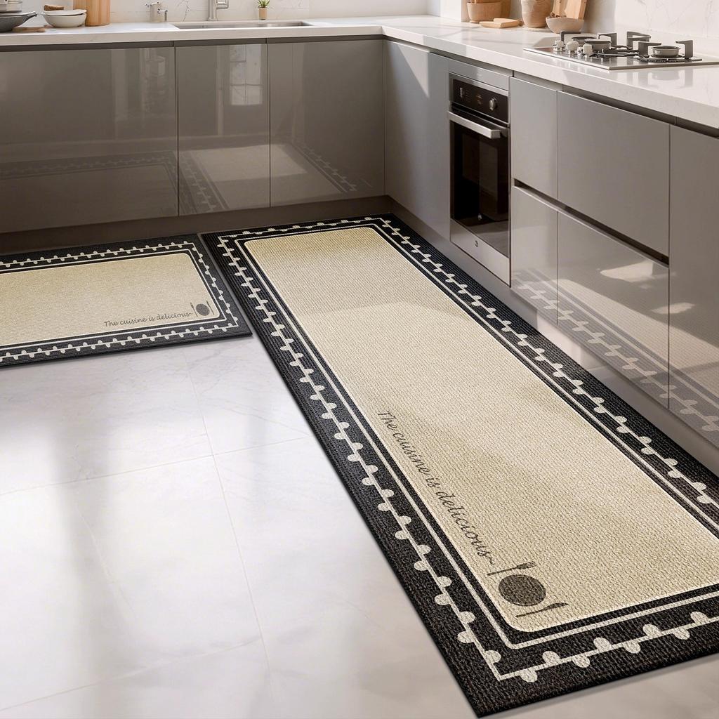 Kitchen Floor Mat Runner Rug Long Carpet Absorbent Carpets Black Minimalist Luxury Home Decoration Rugs Alfombra De Cocina