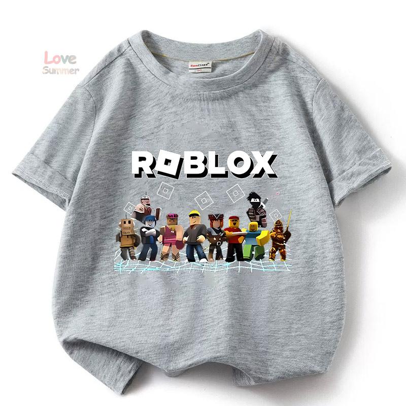 Pojkar Spel Robloxing barn T-shirt Sport Bomulls-T-shirt Barn Tecknad unisex Kortärmad Vardaglig Street Harajuku Kläder