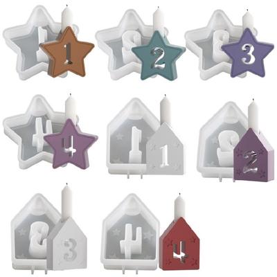 4pcs Flexible Sturdy Silicone Mold Accessory for Crafting Number Candle and Decorative Pieces for Family Gatherings
