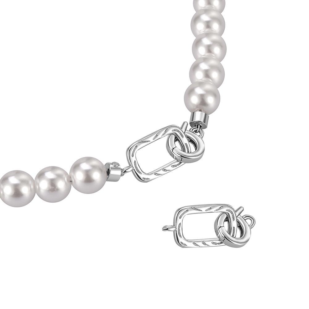 S925 Sterling Silver Universal Connector Clasp for DIY Bracelets and Necklaces, Round/Square Double Ring End Clasp.