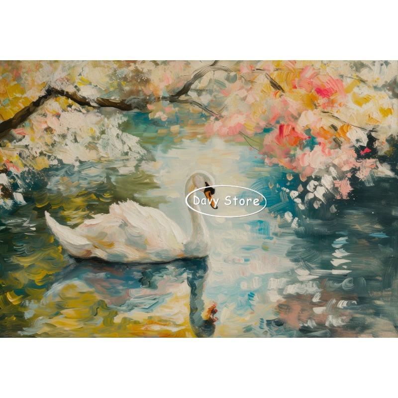 

Антикварный постер с акварелью лебедя, винтажная птица, животное, холст, живопись, деревенская эстетика, трендовое настенное искусство, декор для комнаты, дома 21cm×30cm NoFrame