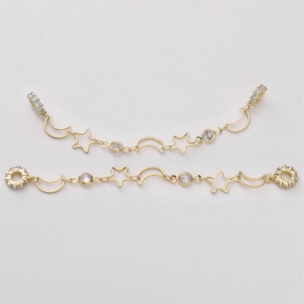 1pc 8-9cm Bracelet Safety Chain High Color Retention Gold Plating Safety Chain Tassel Pendant Chain Accessories DIY Handmade