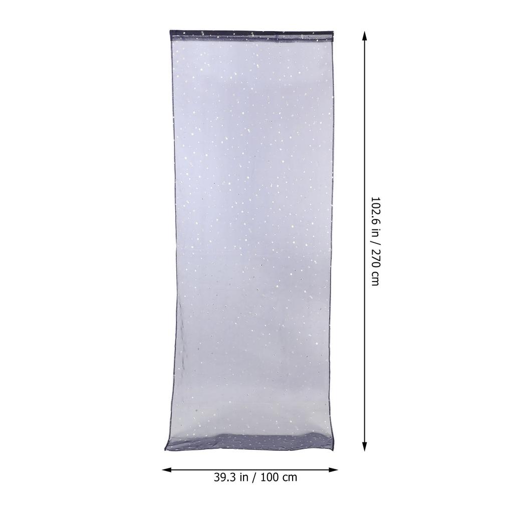 1pcs Silver Star Foil Sheer Curtains 100X270Cm Navy Polyester Star Print Window Tulle For Bedroom Kids Room Voile Curtain Panel
