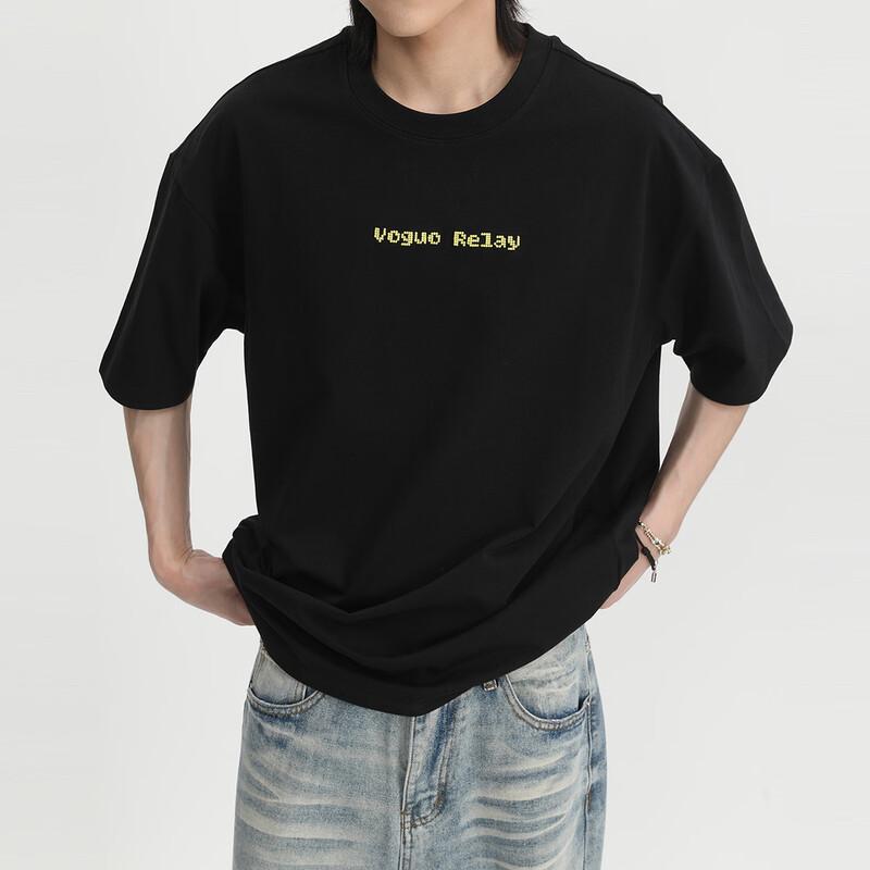 VOGUO RELAY Unisex Embroidered Logo T-Shirt M белый
