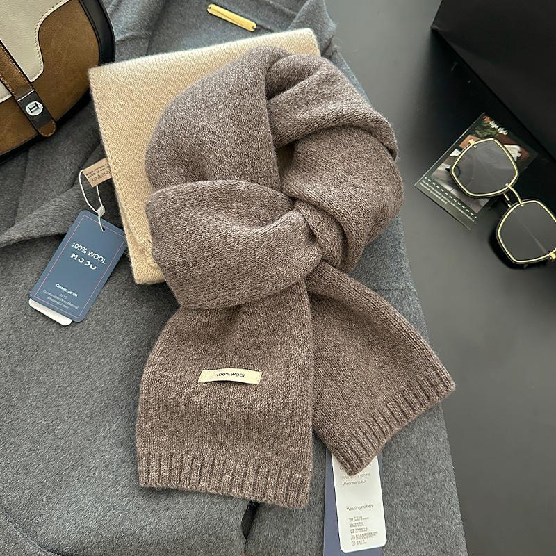 18-color scarf women's winter high-end soft waxy season warm thickened knitted wool couple scarf Korean