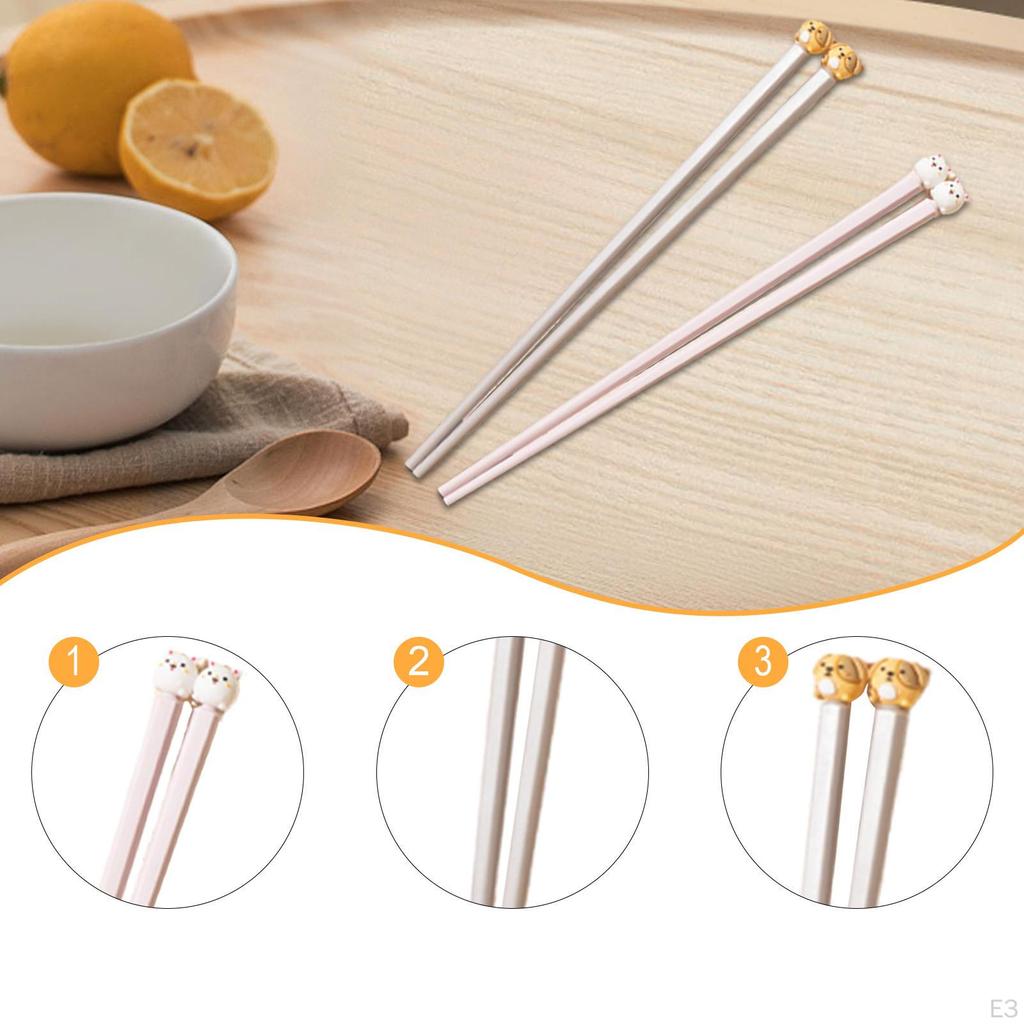 2 kusy Dětské hůlky Opakovaně použitelné Hůlky ze skelných vláken Zvířecí špička pro restauraci Domov