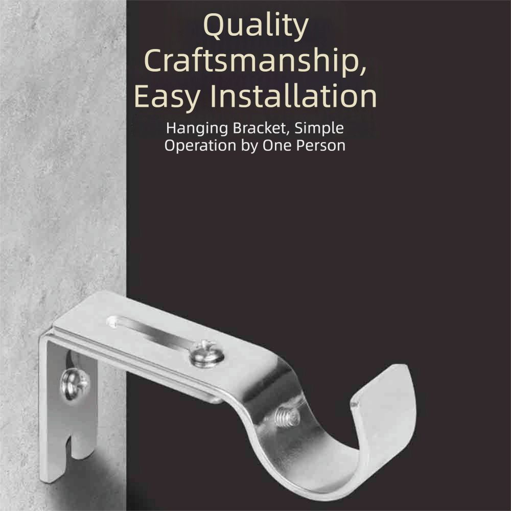 Metal Construction Curtain Rod Bracket Adjustable Direction Length Roman Pole Bracket  Bedroom Use